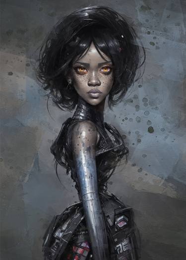 Warrior's Vision 2 -Cyber girl futuristic art thumb