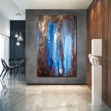 Texture blue Brown -abstract painting Texture - Commission art thumb