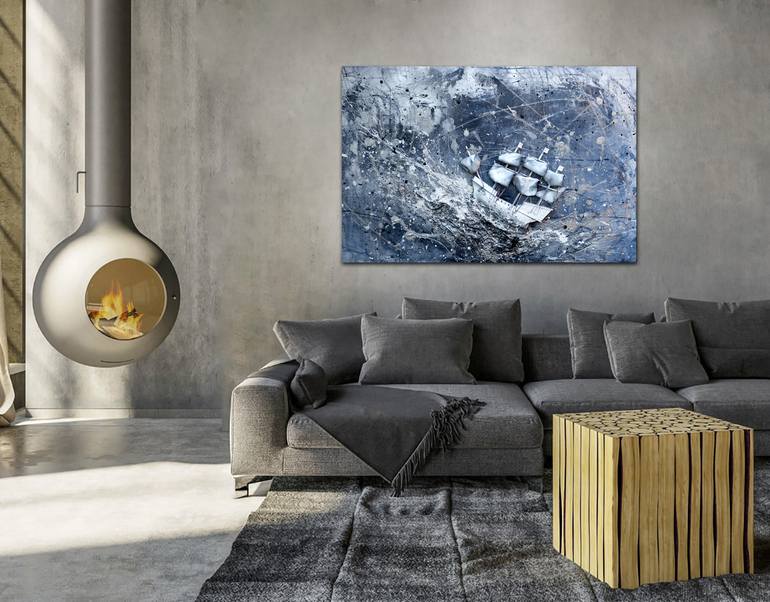 Original Abstract Seascape Sculpture by Anna Marija Bulka