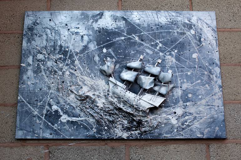 Original Abstract Seascape Sculpture by Anna Marija Bulka