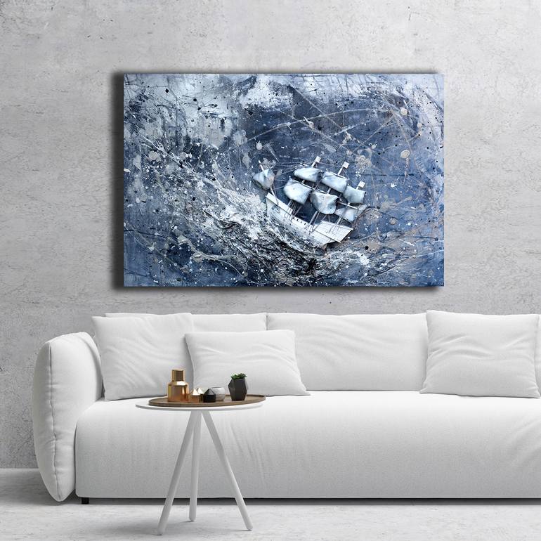 Original Abstract Seascape Sculpture by Anna Marija Bulka