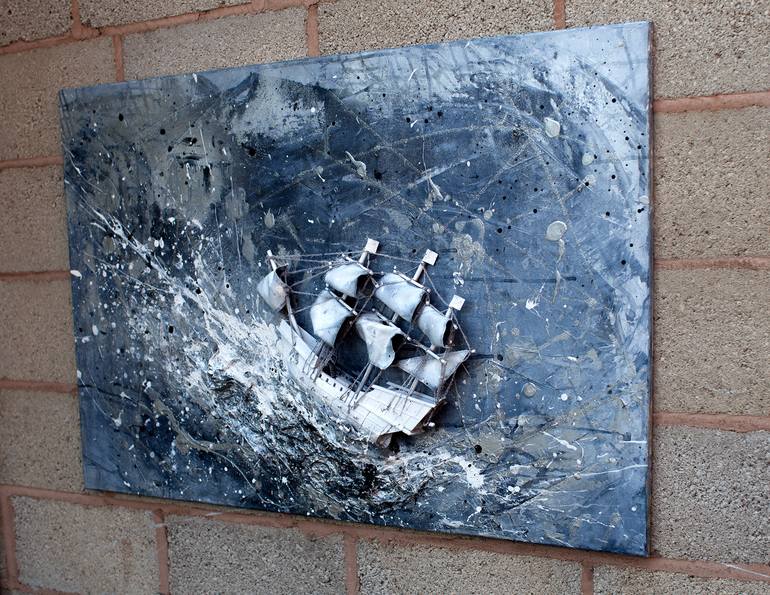 Original Abstract Seascape Sculpture by Anna Marija Bulka