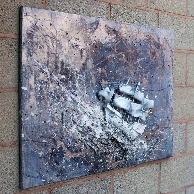 Original Abstract Seascape Sculpture by Anna Marija Bulka