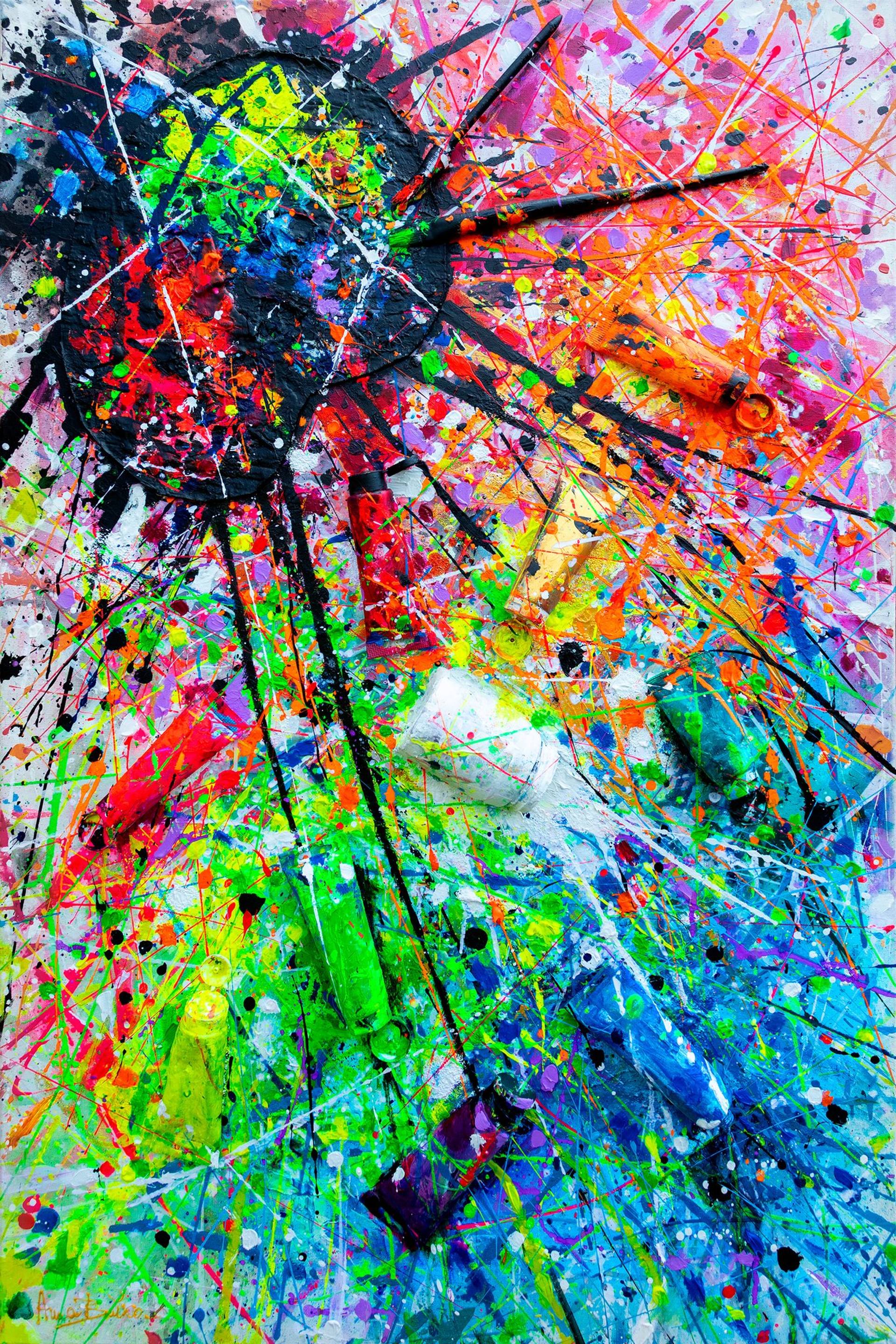Chromatic Resonance - Colourful Abstract Painting 3d Wall Art