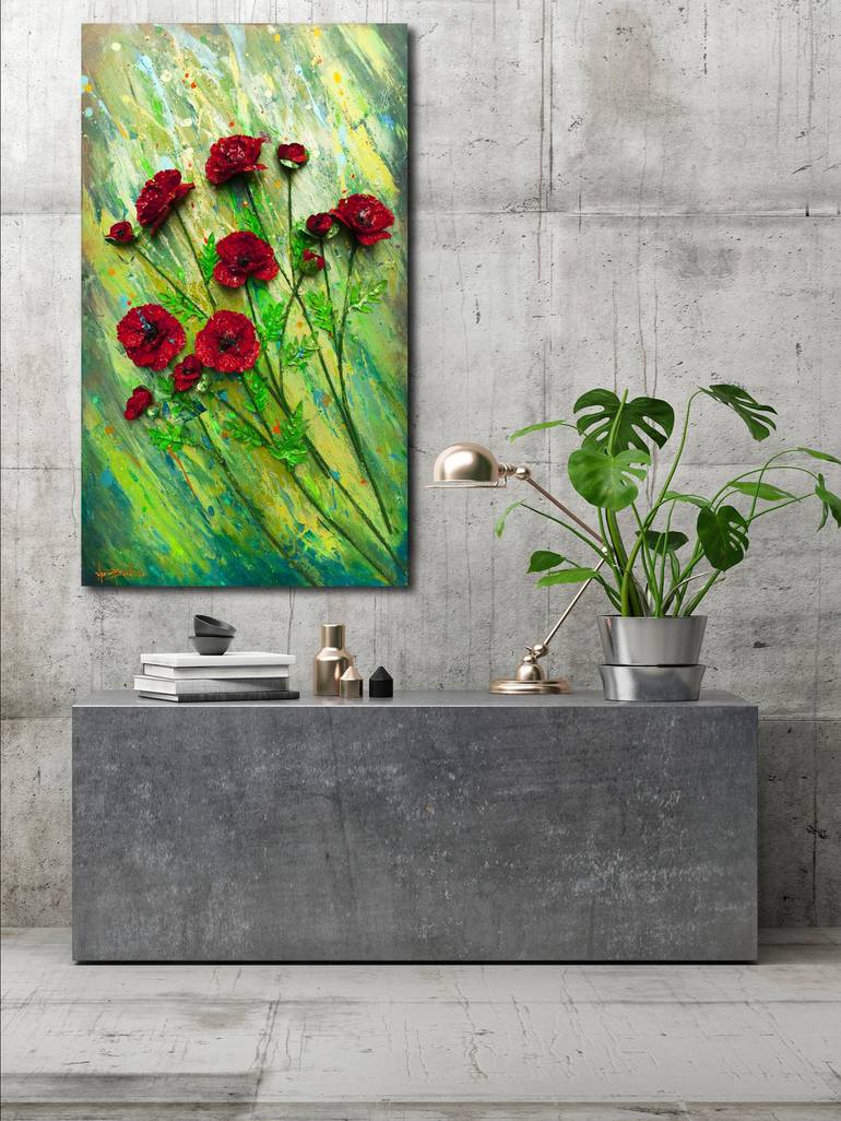 Original Abstract Floral Mixed Media by Anna Marija Bulka