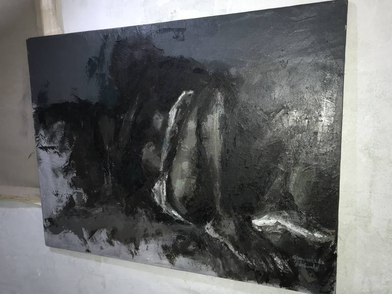 Original Conceptual Nude Painting by Adekunle Gbemileke