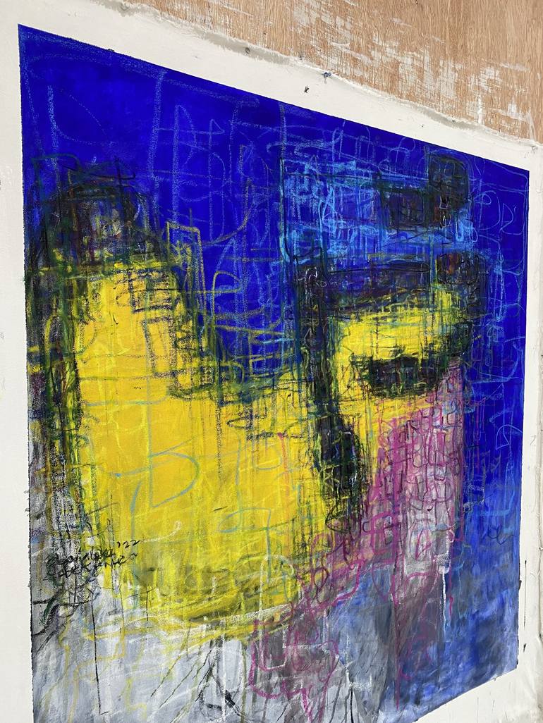 Original Abstract Expressionism Love Painting by Adekunle Gbemileke