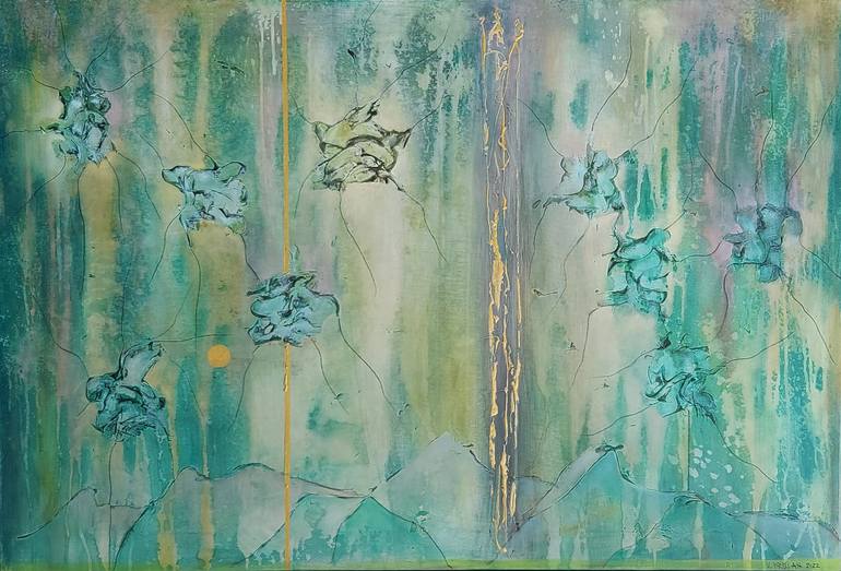Original Abstract Painting by Vinko Prislan | Abstract Art on Canvas | From the Cycle of Fairy Dance - Tree of Life
