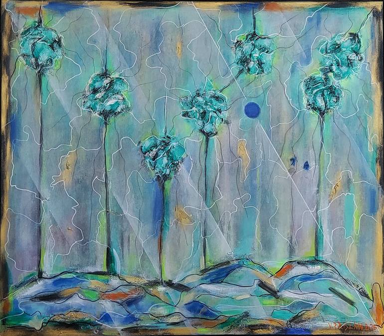 Original Abstract Painting by Vinko Prislan | Abstract Art on Canvas | From the Cycle of Fairy Dance - Tree of Life