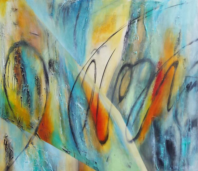 Original Abstract Painting by Vinko Prislan | Abstract Expressionism Art on Canvas | From the Cycle Game of Lines&Surfaces - No Title