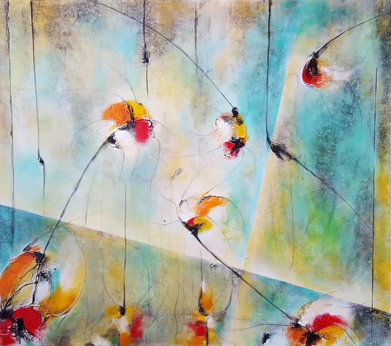 Original Abstract Painting by Vinko Prislan | Abstract Art on Canvas | From the Cycle The Game of Lines & Surfaces - No Title