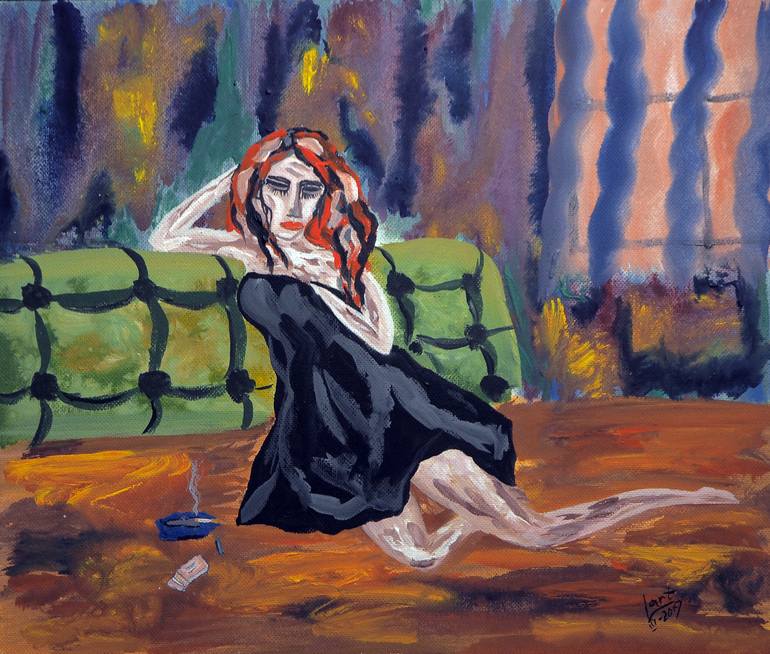 Blue ashtray Painting by Lyubov Art Saatchi Art