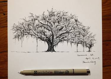 Print of Tree Drawings by Tsui Heng Wang
