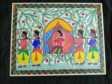 Print of Folk Women Paintings by Tulsi Chatterjee