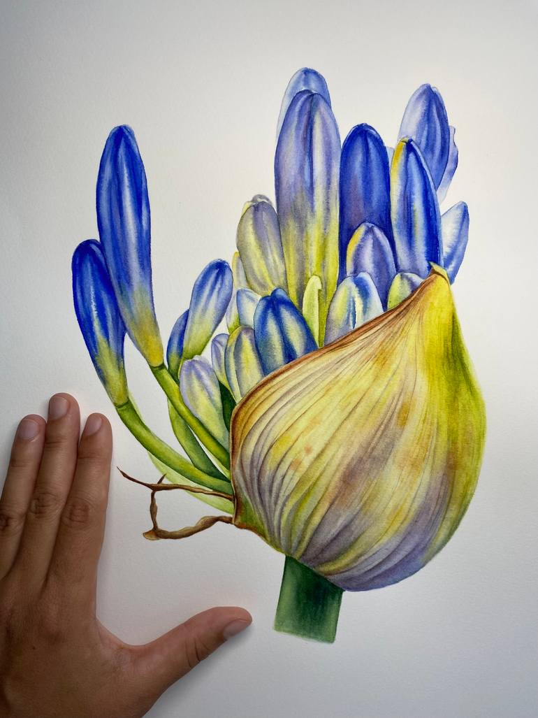 Original Art Deco Botanic Painting by Anna Lyashenko