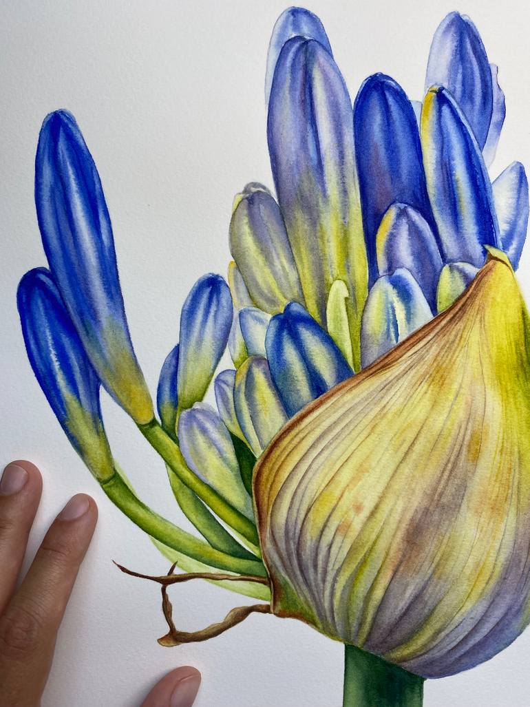 Original Art Deco Botanic Painting by Anna Lyashenko