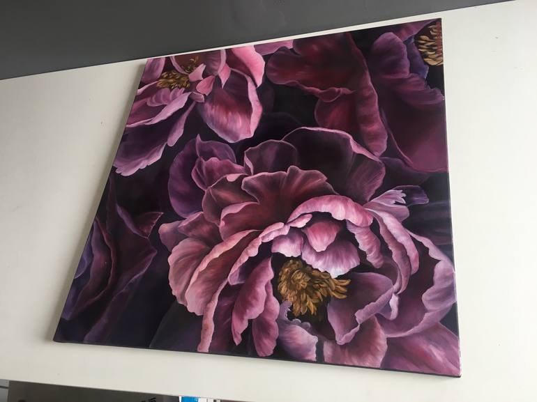 Original Photorealism Floral Painting by Anna Lyashenko