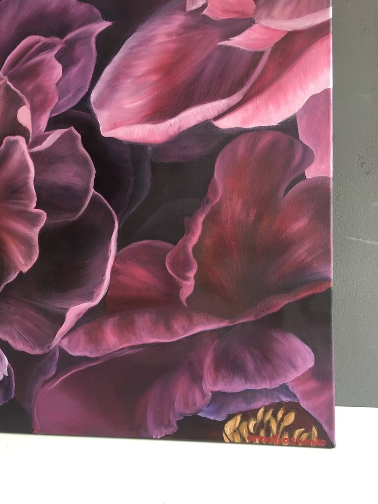 Original Photorealism Floral Painting by Anna Lyashenko