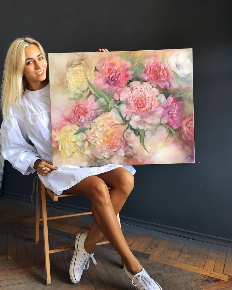 Original Floral Painting by Anna Lyashenko