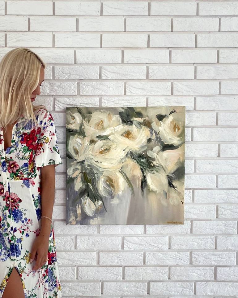 Original Abstract Floral Painting by Anna Lyashenko