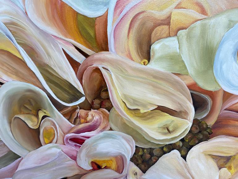 Original Art Deco Floral Painting by Anna Lyashenko