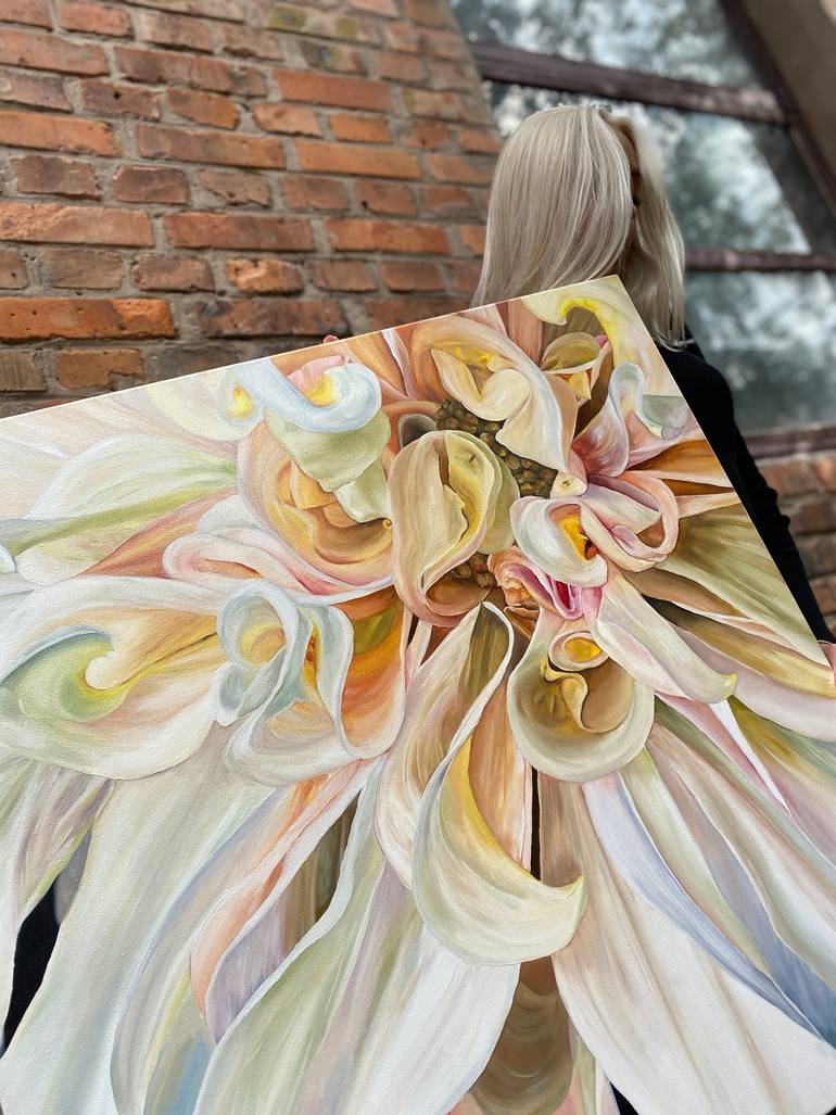 Original Art Deco Floral Painting by Anna Lyashenko