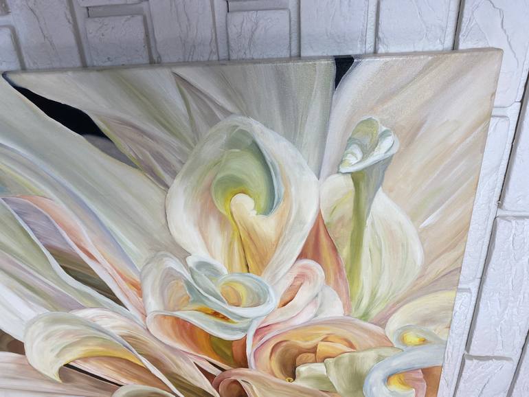 Original Art Deco Floral Painting by Anna Lyashenko