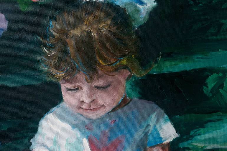 Original Impressionism Kids Painting by Kateryna Nikiforova