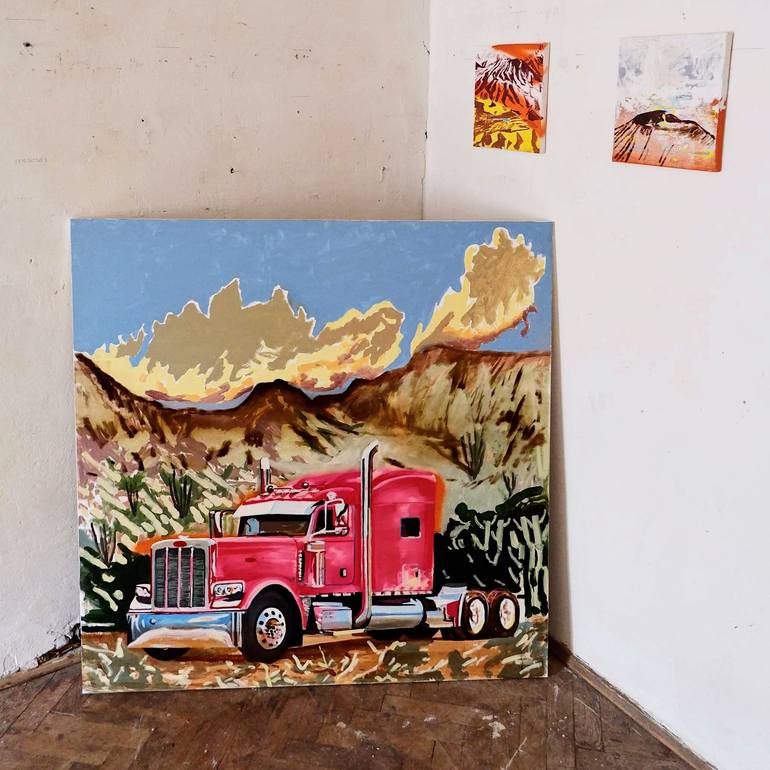 Original Expressionism Transportation Painting by Piotr Szczur