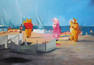 Original Figurative Beach Paintings by Agnieszka Sowala-Kozlowska