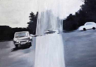 Original Black & White Car Paintings by Agnieszka Sowala-Kozlowska