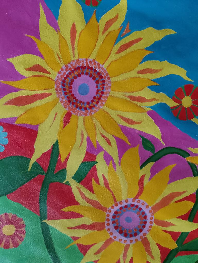 Original Impressionism Floral Painting by Gyulya Ibrayeva