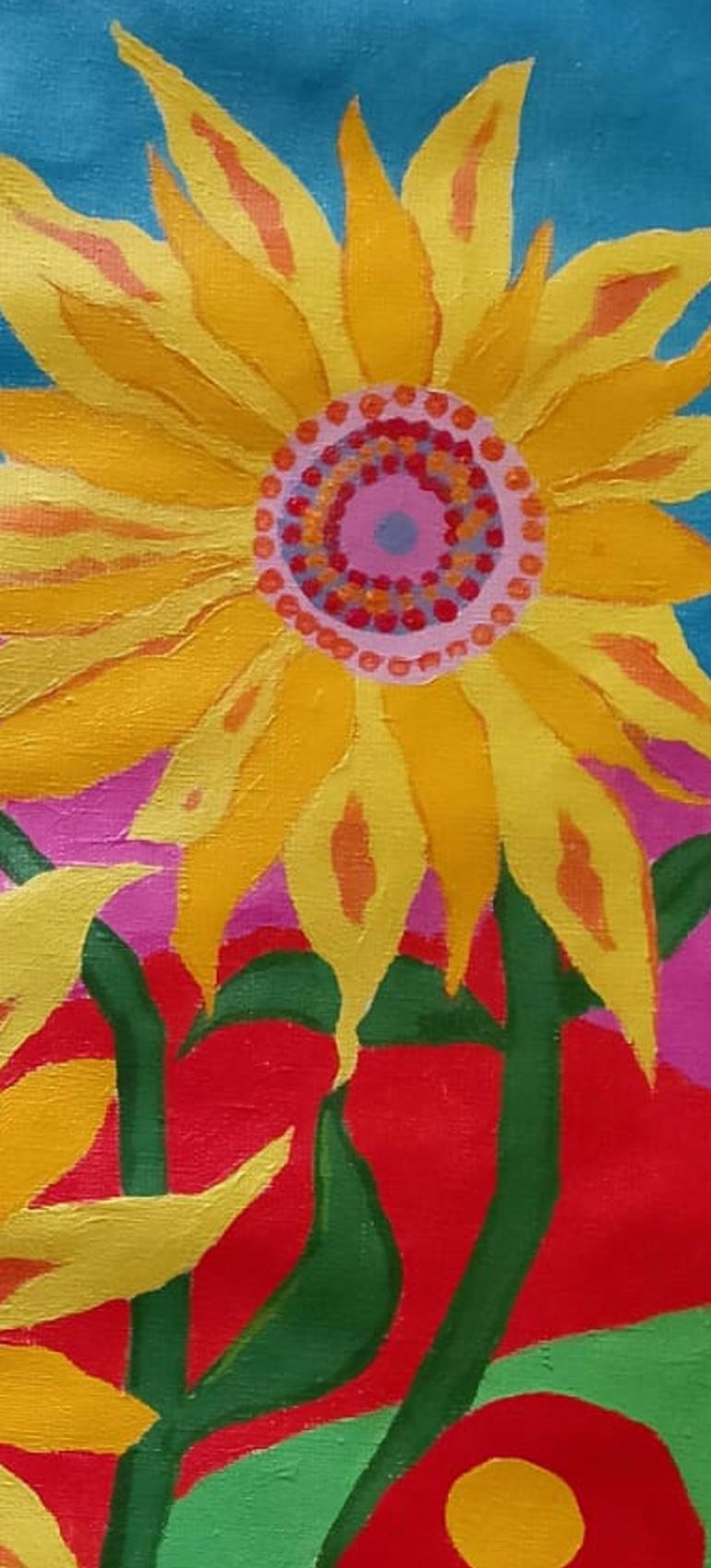 Original Impressionism Floral Painting by Gyulya Ibrayeva