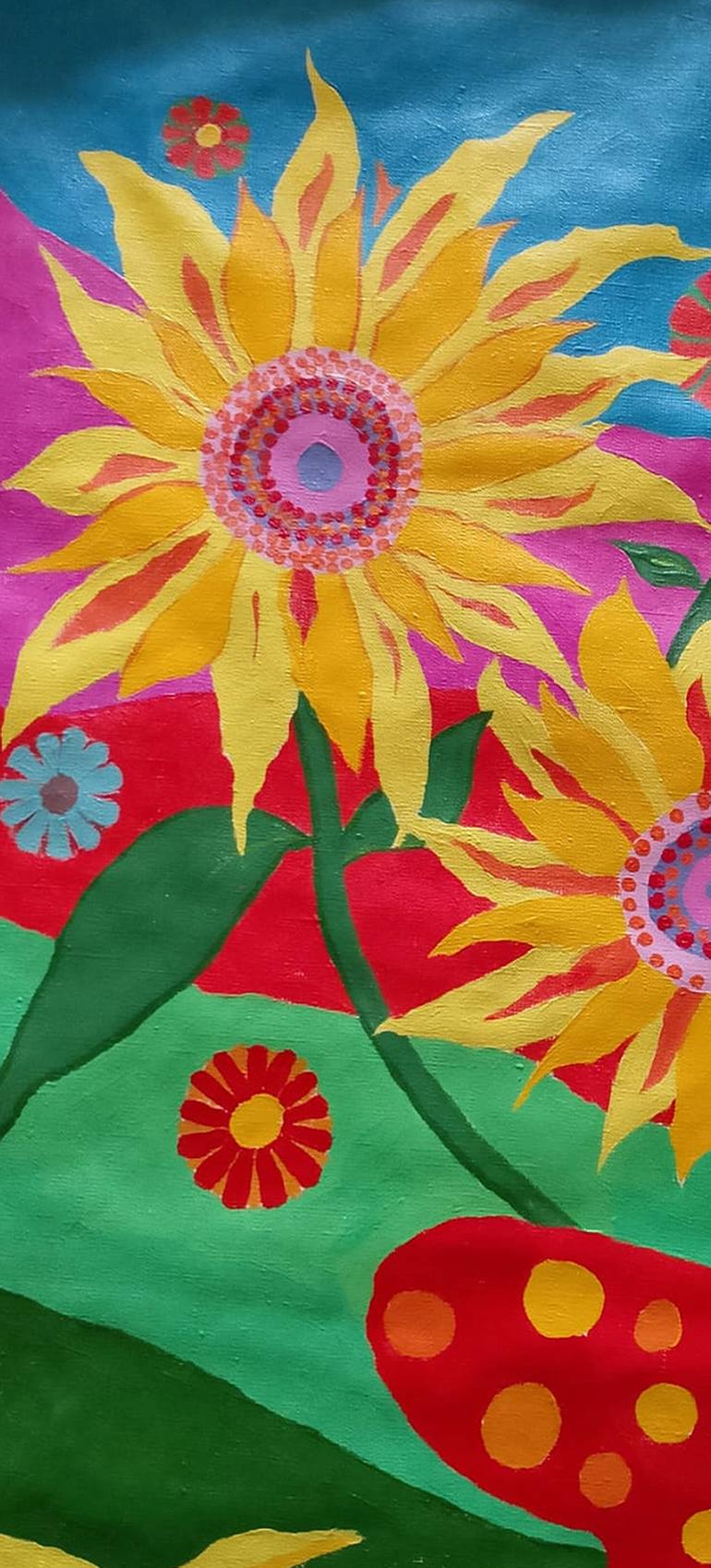 Original Impressionism Floral Painting by Gyulya Ibrayeva