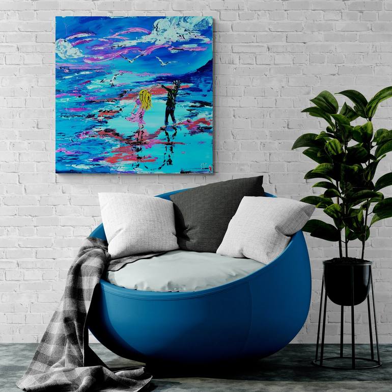 Original Contemporary Beach Painting by Elaine Lóre