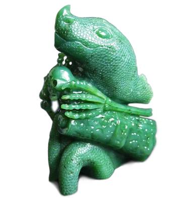 Green Nephrite Jade Stone Sculpture Statue: Destiny thumb