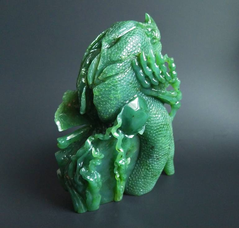Green Nephrite Jade Stone Sculpture Statue Destiny Sculpture by Jimmy