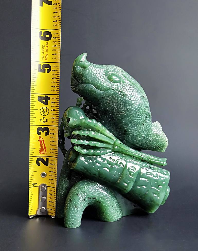 Green Nephrite Jade Stone Sculpture Statue Destiny Sculpture by Jimmy