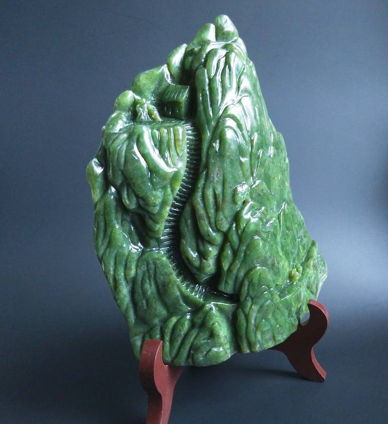 Original Art Deco Landscape Sculpture by Jimmy Wang