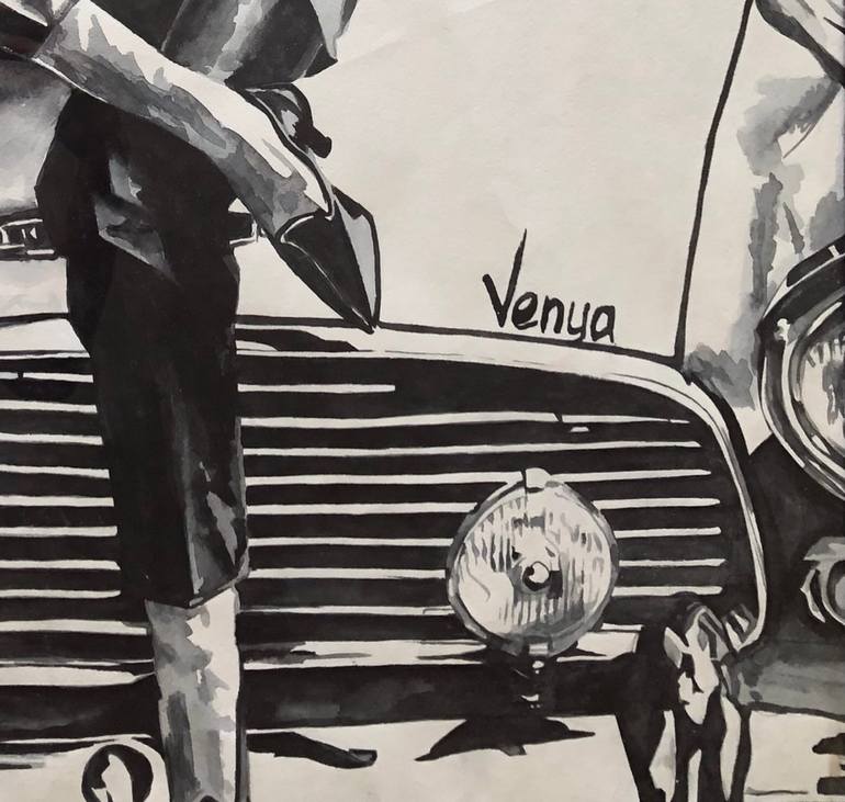 Original Photorealism Automobile Painting by Yana Venedchuk