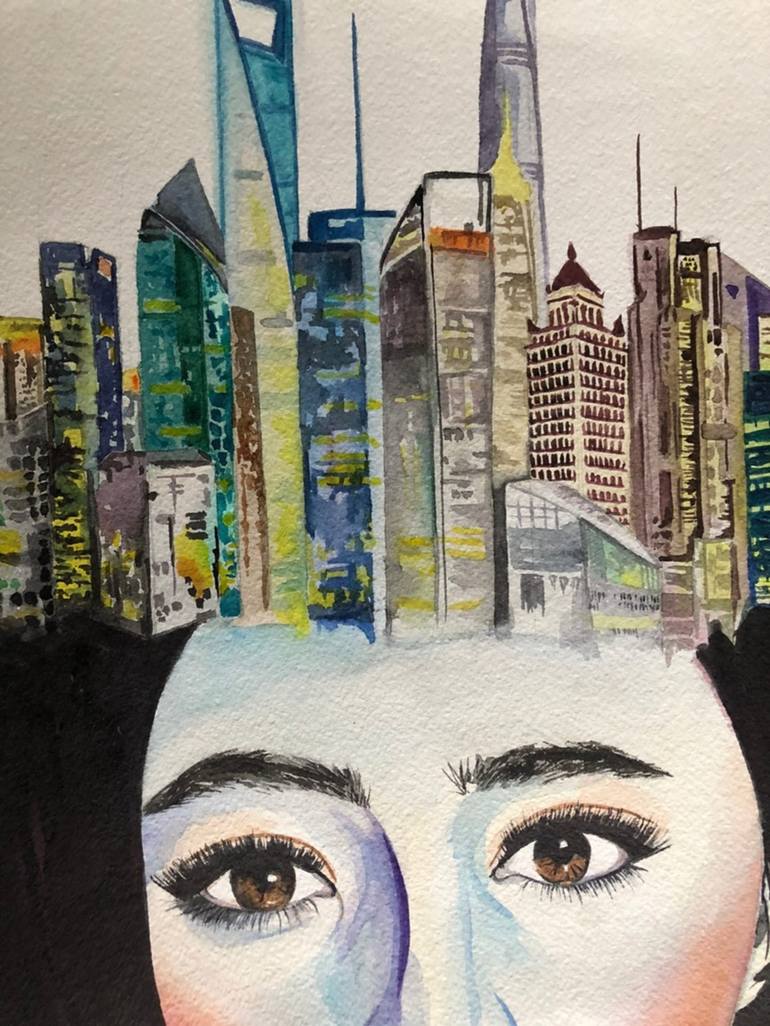 Original Illustration Architecture Painting by Yana Venedchuk