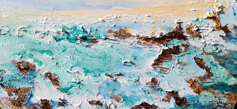 Original Expressionism Beach Painting by DANIELA MARAZOVA