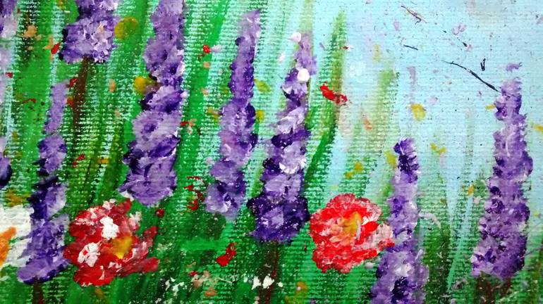 Original Expressionism Floral Painting by DANIELA MARAZOVA