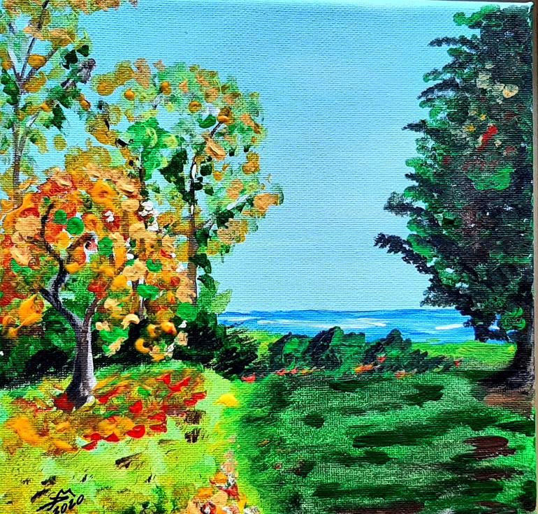 Original Expressionism Landscape Painting by Daniela Marazova