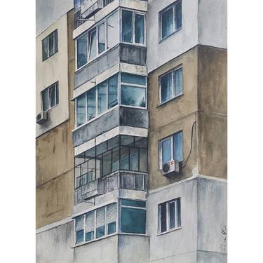 Original Photorealism Architecture Paintings by Elina VG