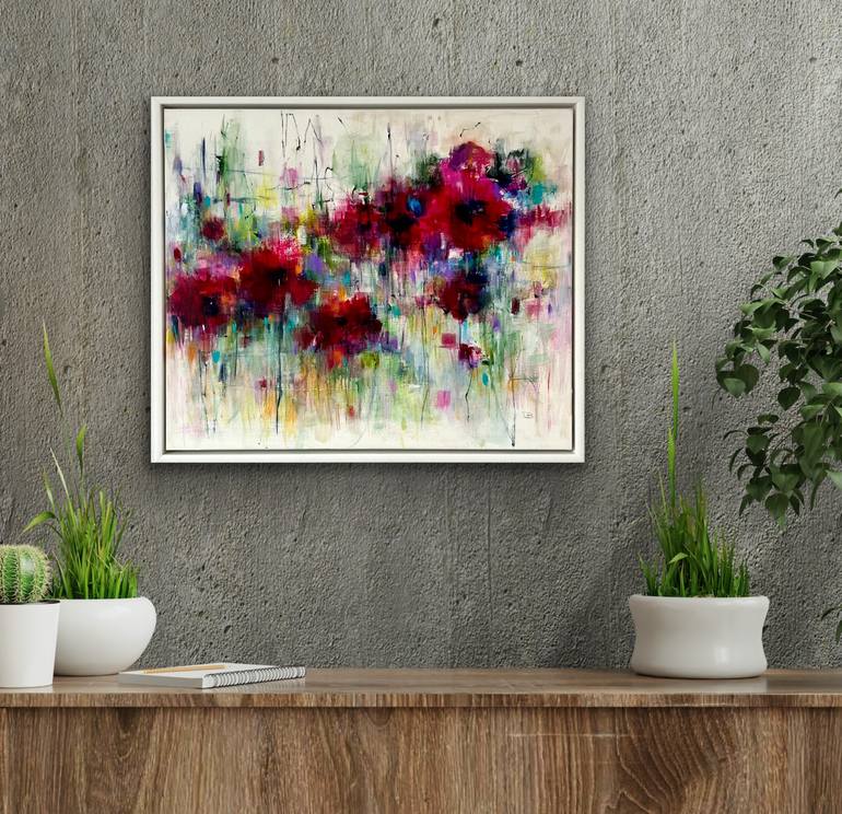 Original Abstract Floral Painting by Lesley Boost