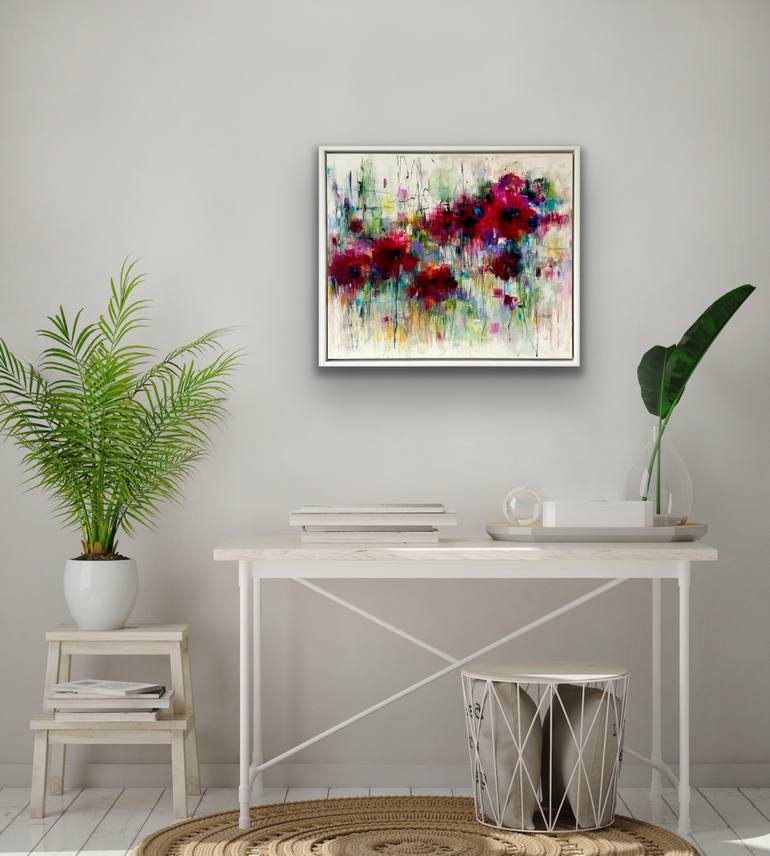 Original Abstract Floral Painting by Lesley Boost