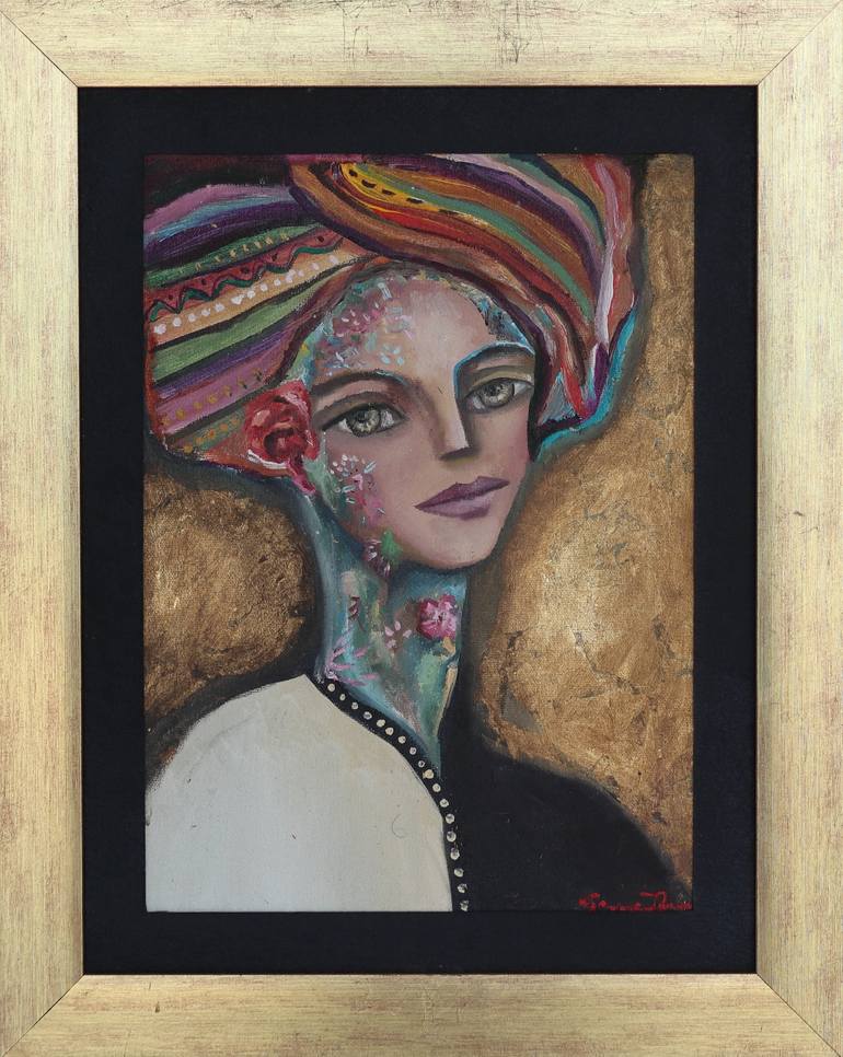 Original Pop CultureCelebrity Painting by Gama Neaves  Expressionism Art on Canvas  Christine