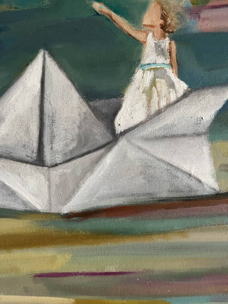 Original Boat Painting by Gama Neaves