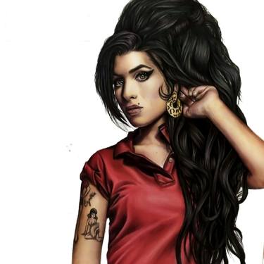Drawing of Amy Winehouse in size Ansi A (8,27 × 11,69 in) thumb